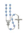  SAPPHIRE MULTI FACETED GLASS BEAD ROSARY 